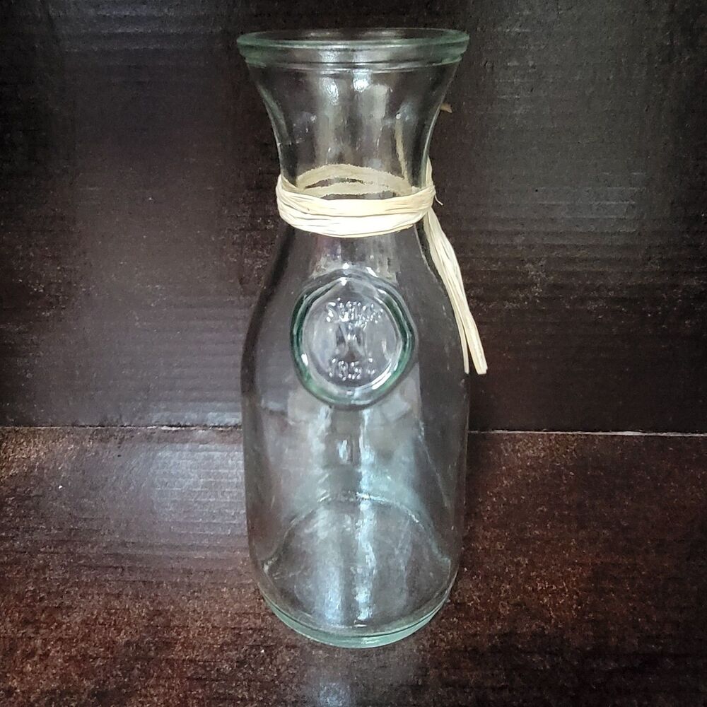 Vintage Paul Masson Wine Glass Carafe Decanter Milk Bottle Jug Since 1852 7.75"